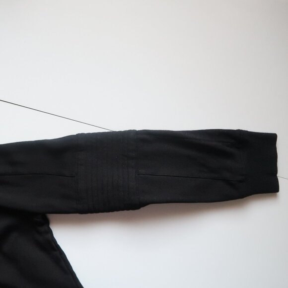 Helmut Lang Black Cotton Moto Sleeve Sweatshirt with Drawstring Hem Size L - Picture 6 of 9